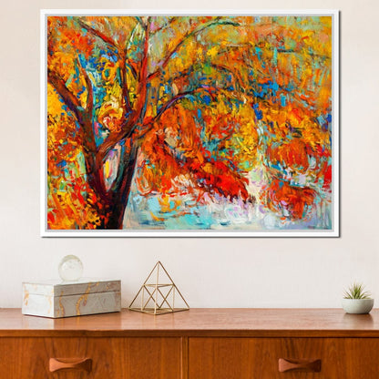 Red & Yellow Autumn Tree Canvas Wall Art