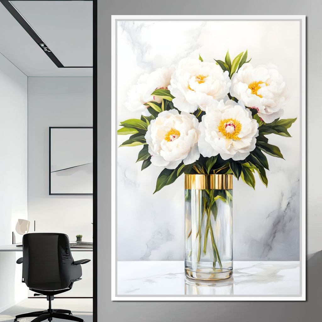 Opulent Peony Elegance Canvas Wall Art