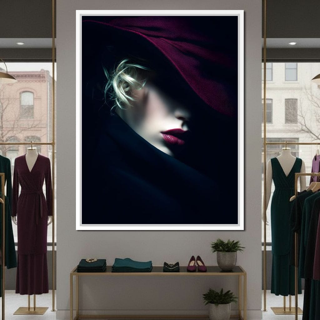 Noir Allure Under Silk Brim Canvas Wall Art