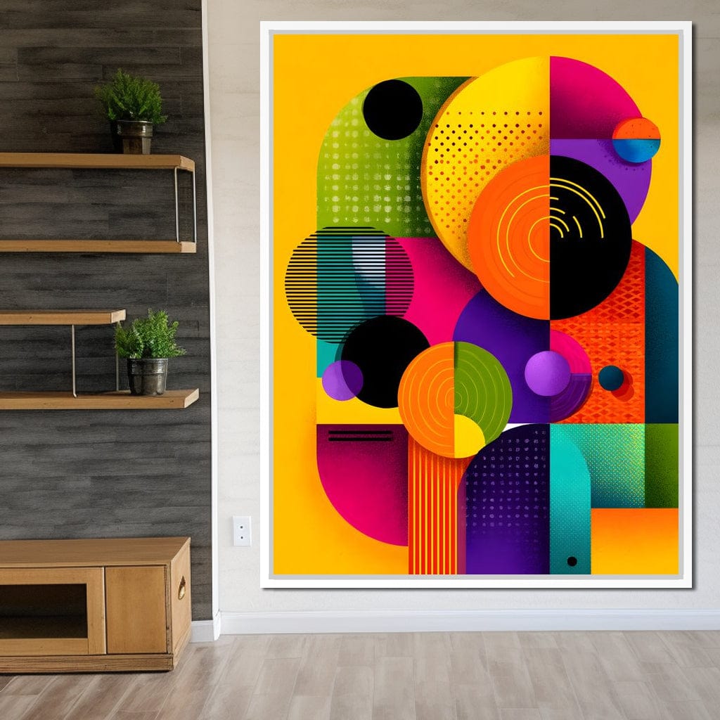 Vivid Geo Orbit Kaleidoscope Canvas Wall Art