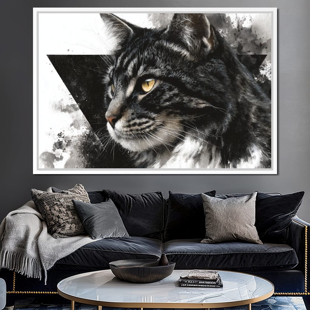 Golden Eyed Tabby Portrait Canvas Wall Art