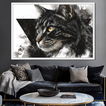 Golden Eyed Tabby Portrait Canvas Wall Art