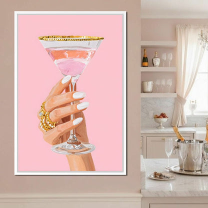 Chic Martini Toast Canvas Wall Art