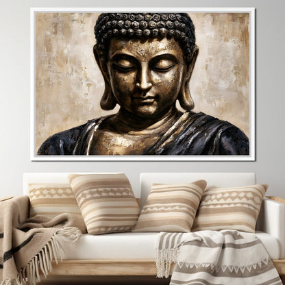 Golden Stillness Of Inner Reflection Canvas Wall Art