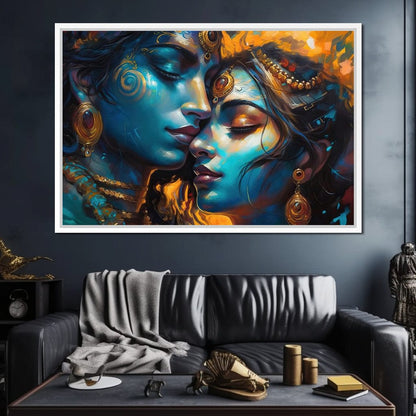 Radha & Krishna Love Story Canvas Wall Art