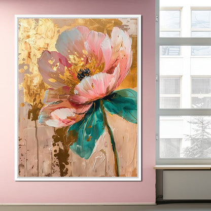 Modern Pink Flower Canvas Wall Art