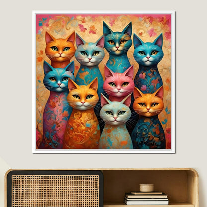 Cat Kaleidoscope Canvas Wall Art