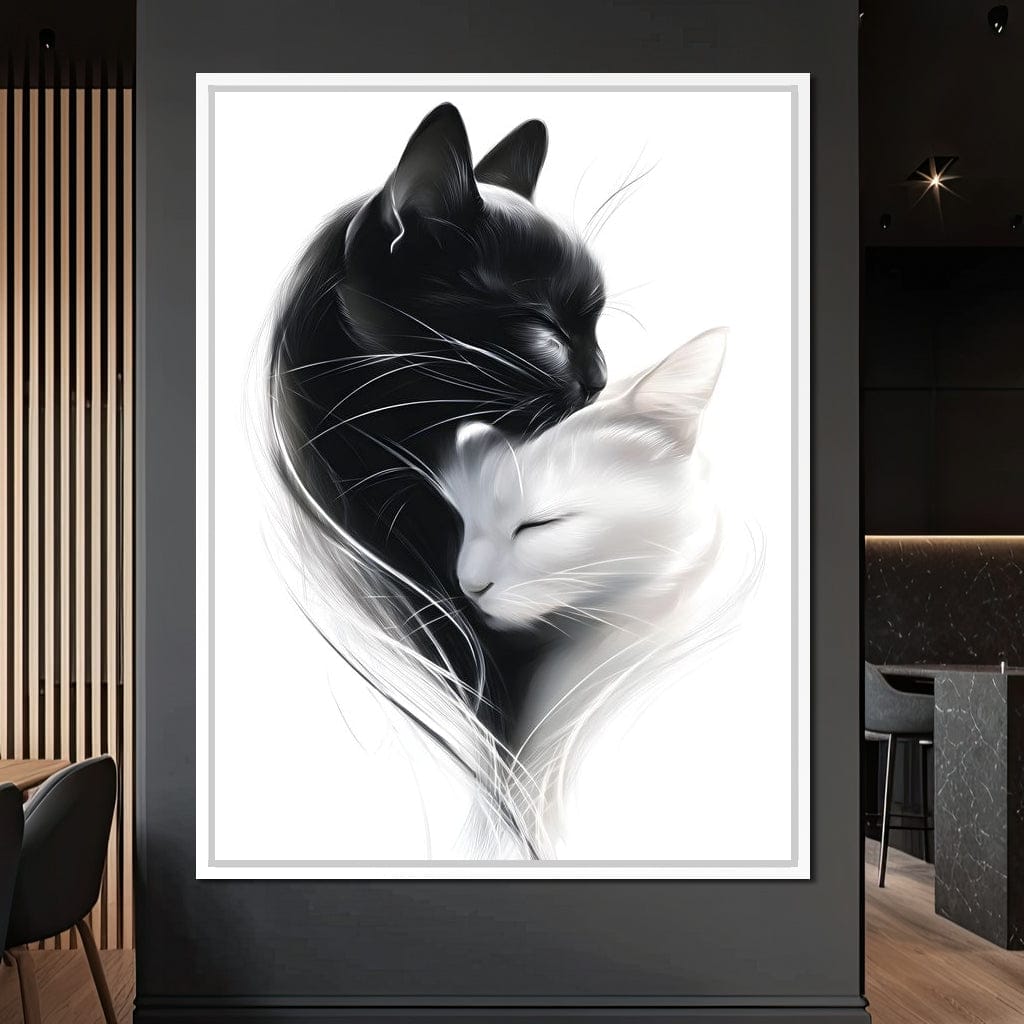 Cats Embrace Canvas Wall Art