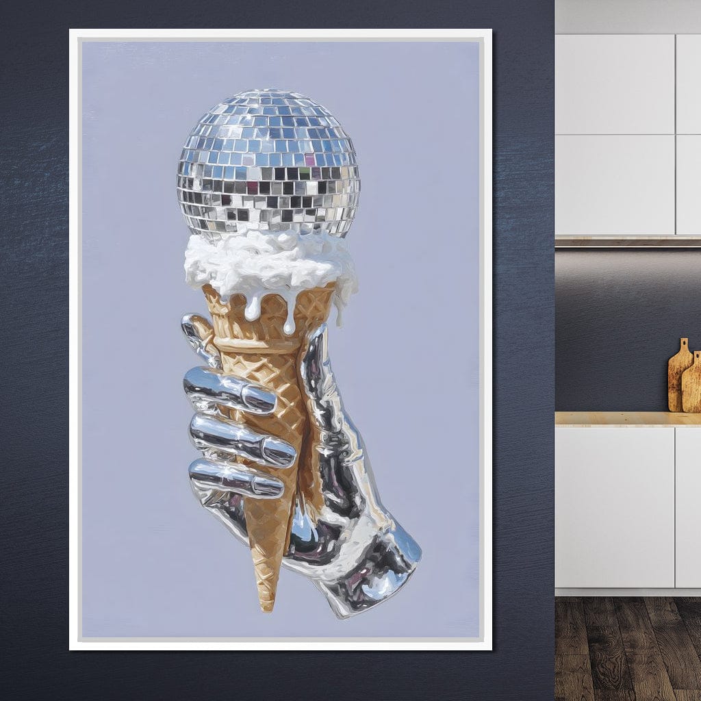 Chrome Hand Disco Ice Cream Dream Canvas Wall Art