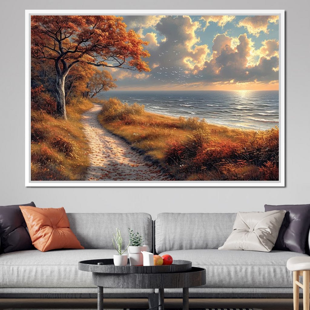 Autumn Seaside Reverie Canvas Wall Art