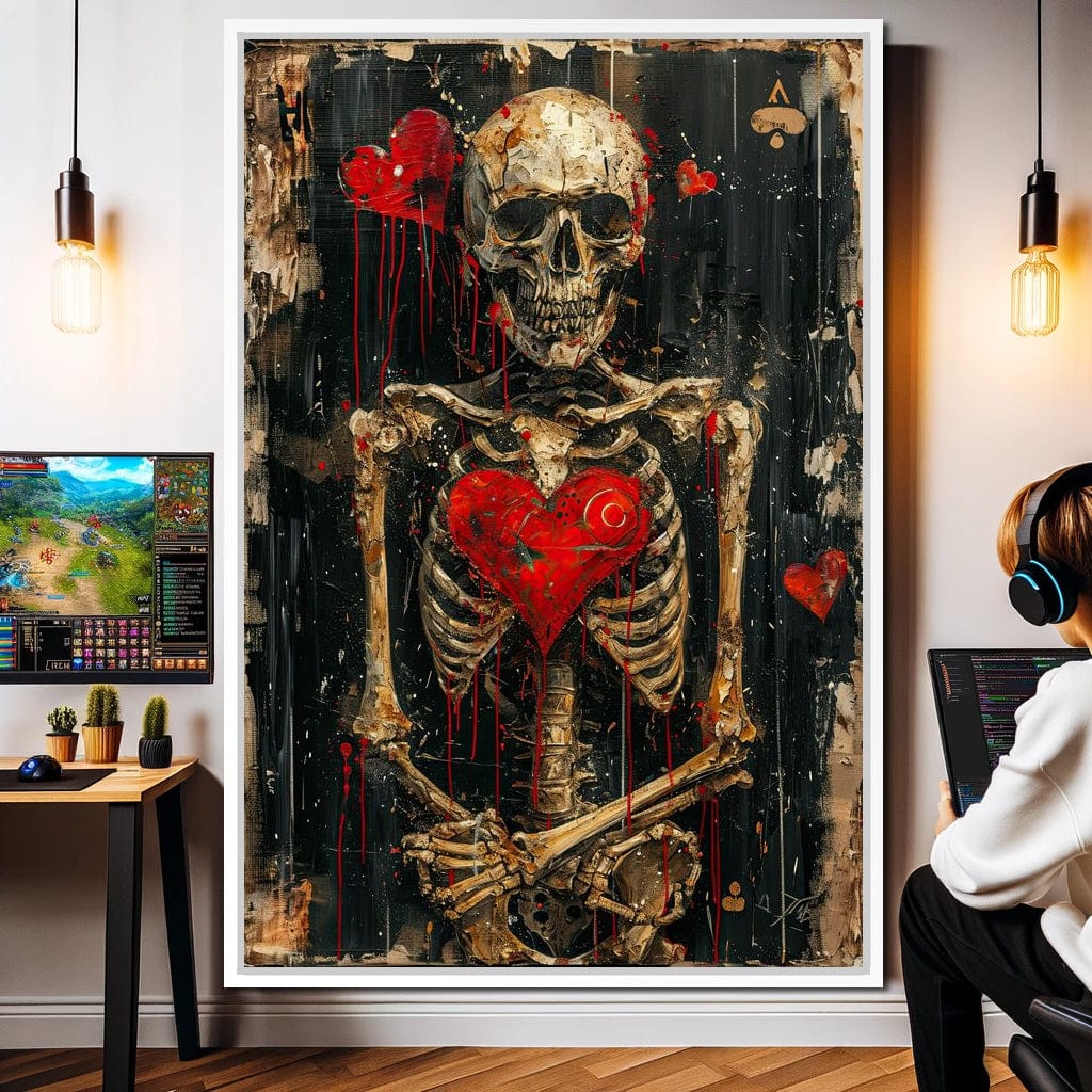 Romantic Skeleton 3 Canvas Wall Art