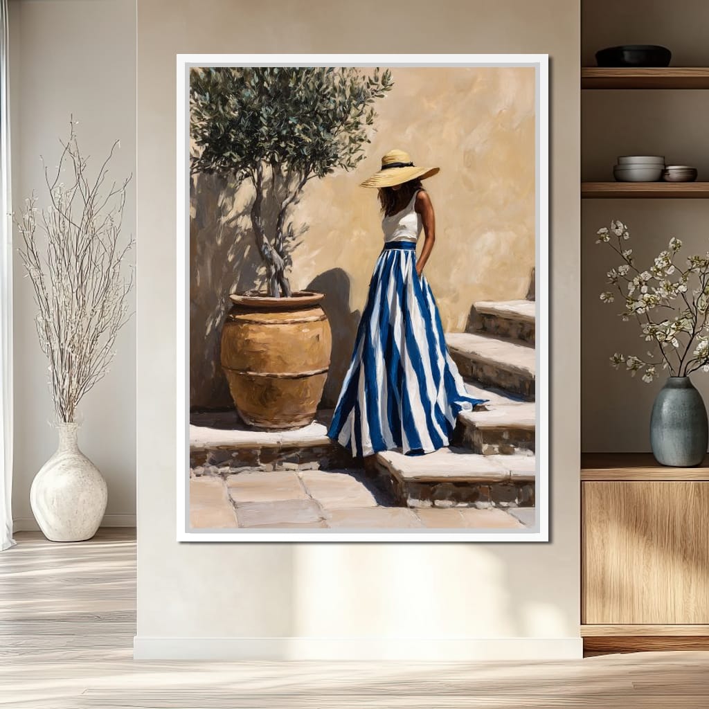 Sun Hat Lady By Olive Tree Canvas Wall Art