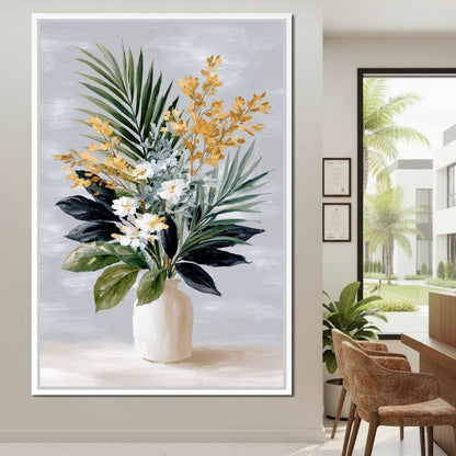 Golden Botanicals Still Life Canvas Wall Art