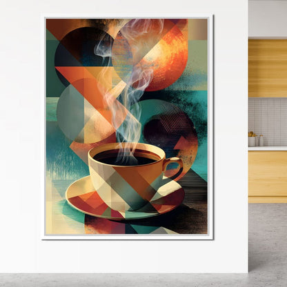 Geometric Morning Steam Ritual Canvas Wall Art