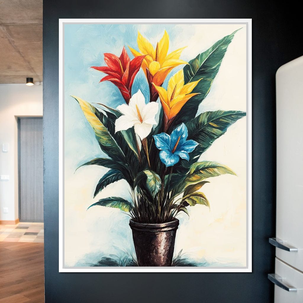 Tropical Bloom Flowers Canvas Wall Art