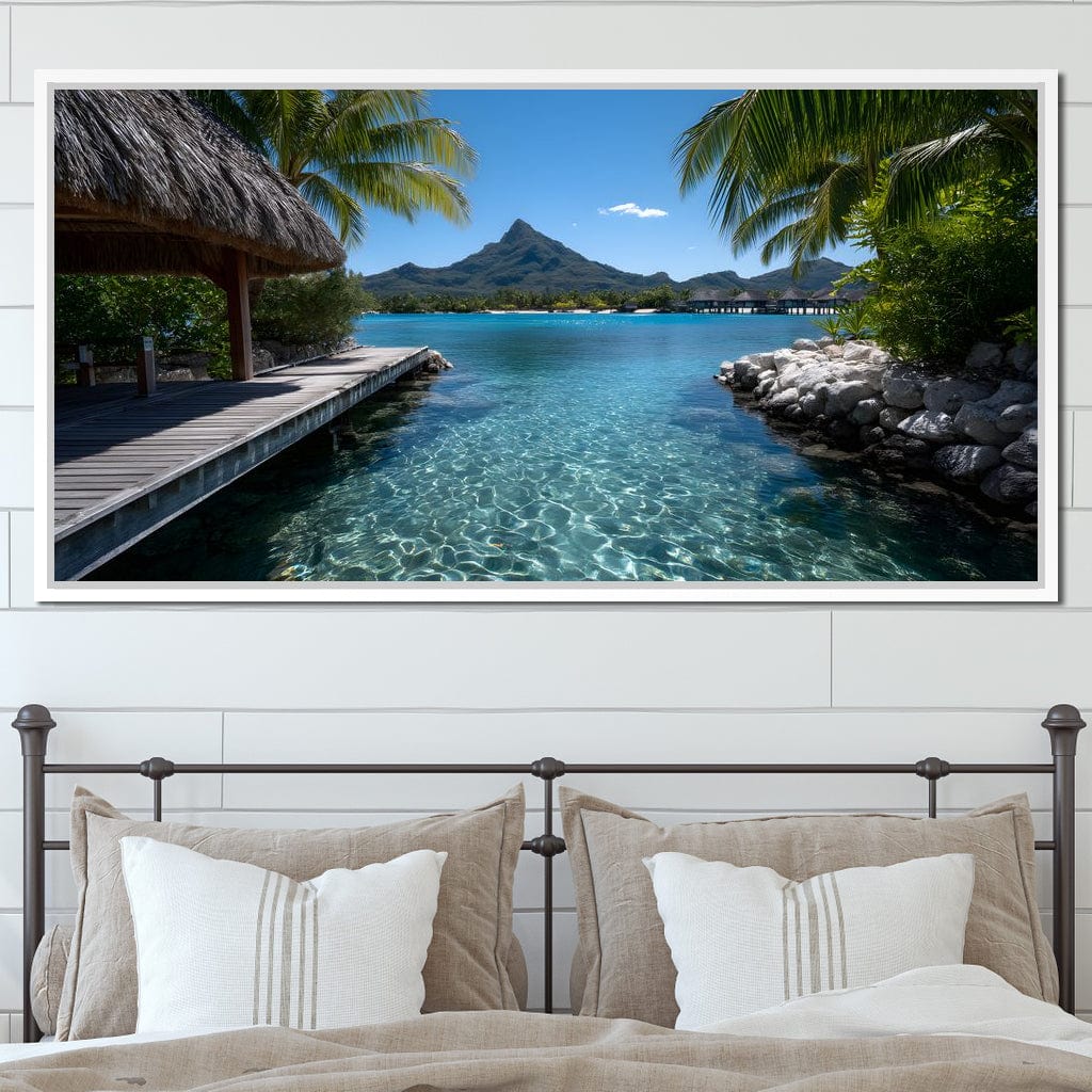 Tranquil Island Paradise Scene Canvas Wall Art