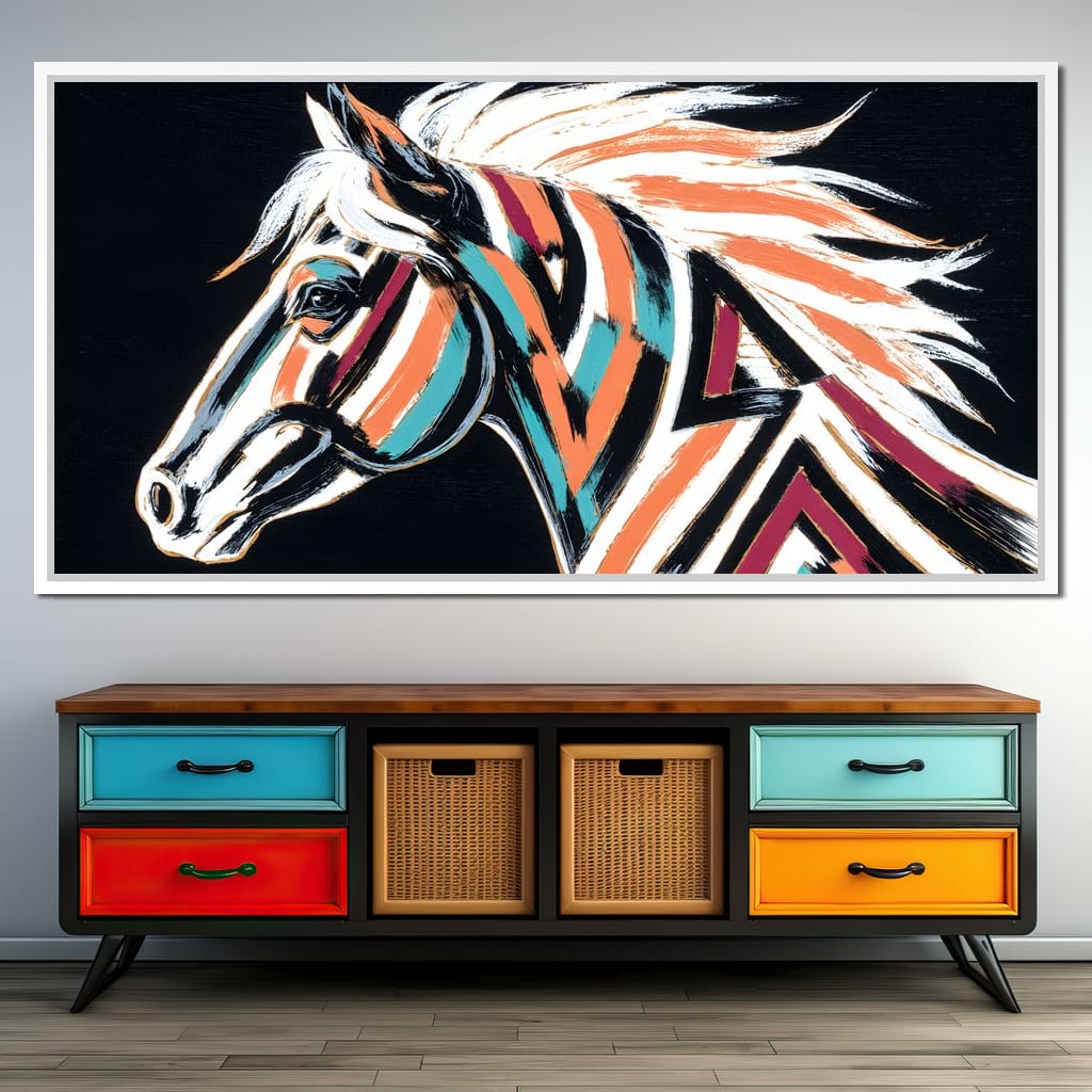 Prismatic Stallion Spirit Canvas Wall Art