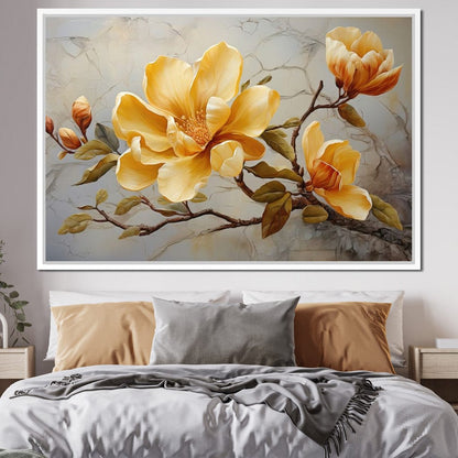 Yellow Magnolia Tree 3 Canvas Wall Art