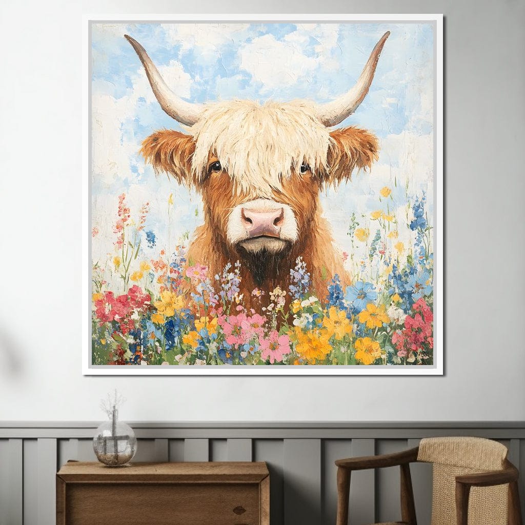 Highland Bloom Encounter Canvas Wall Art