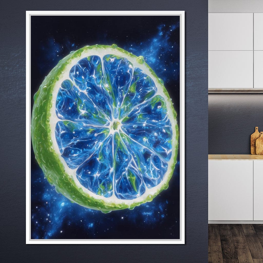 Galactic Lime Slice Radiance Canvas Wall Art