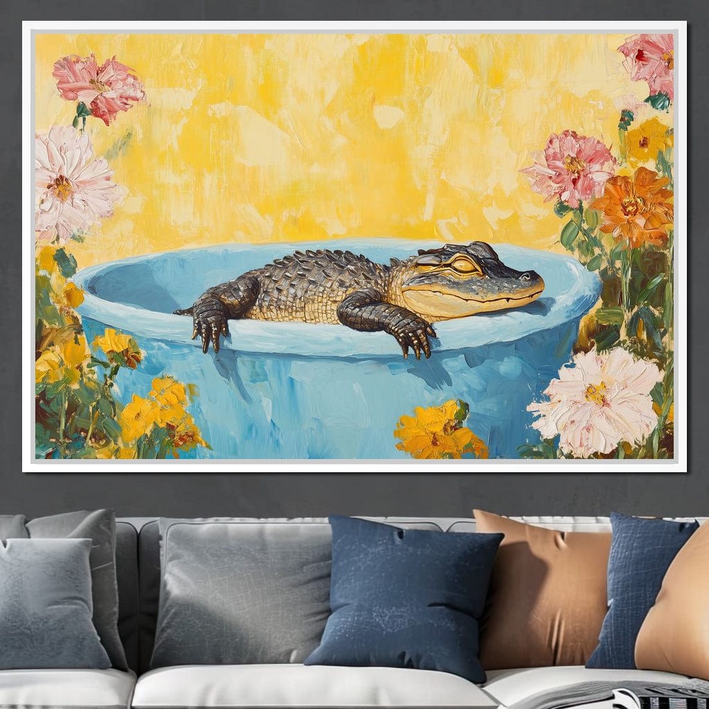 Gator Bath Oasis Canvas Wall Art