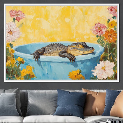 Gator Bath Oasis Canvas Wall Art