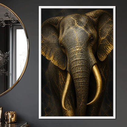 Elephant Gilded Wisdom Canvas Wall Art