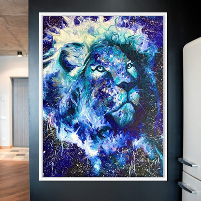 Astral Lion Canvas Wall Art