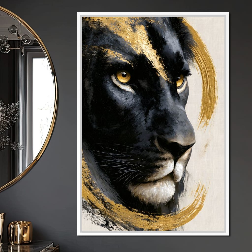 Gilded Monarch of the Shadow Realm Canvas Wall Art