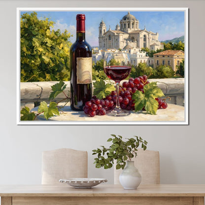 Vintage Wine Harvest Near Cathedral Canvas Wall Art
