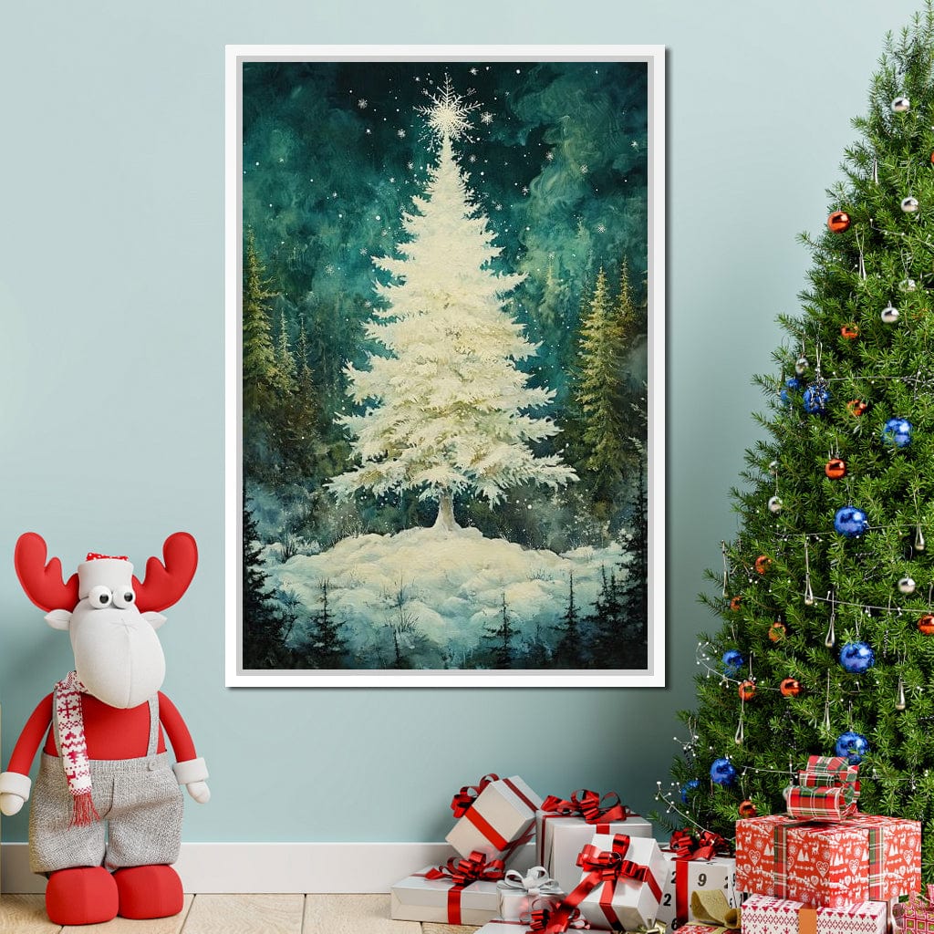 Enchanted Christmas Tree Radiance Canvas Wall Art