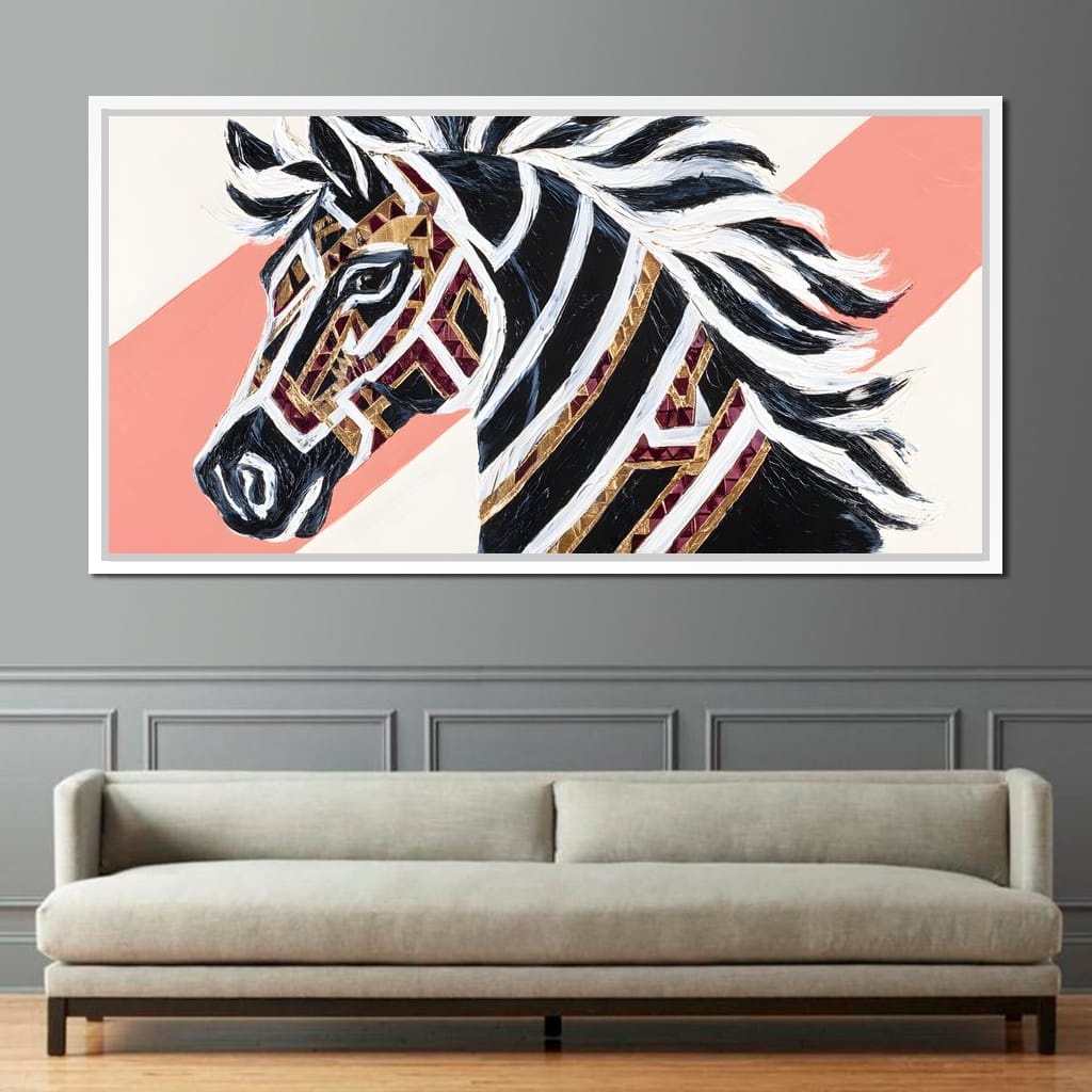 Majestic Mosaic Stripes Canvas Wall Art