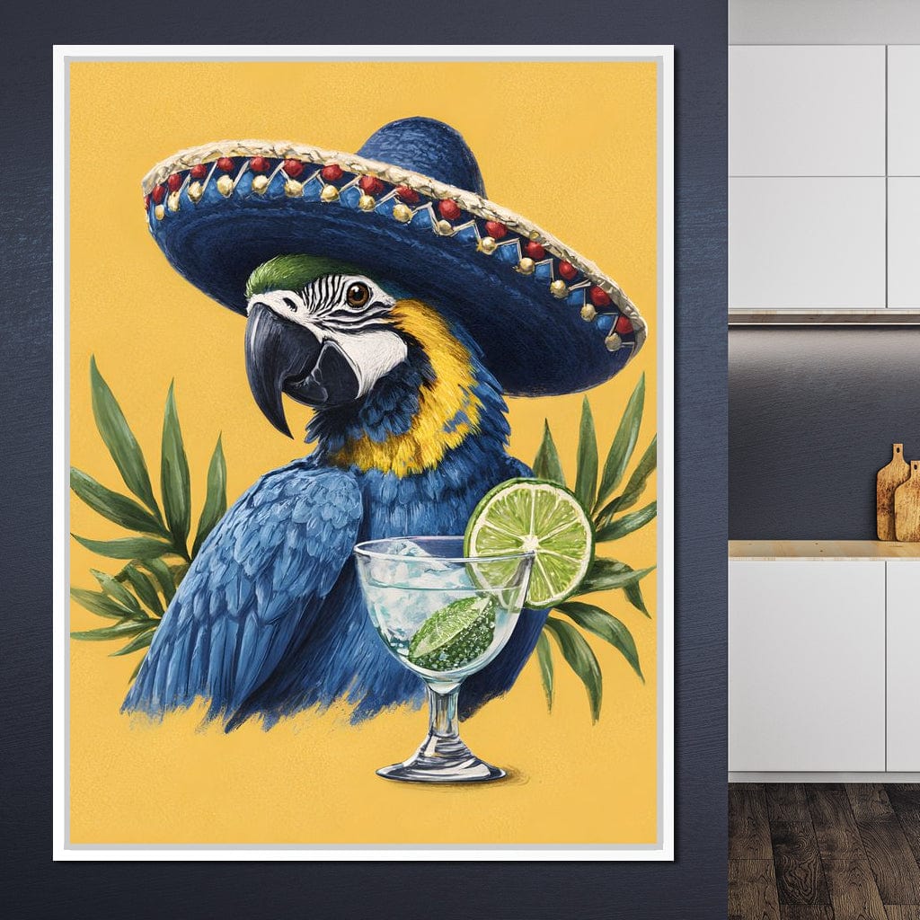 Parrot Margarita Fiesta Tropical Canvas Wall Art