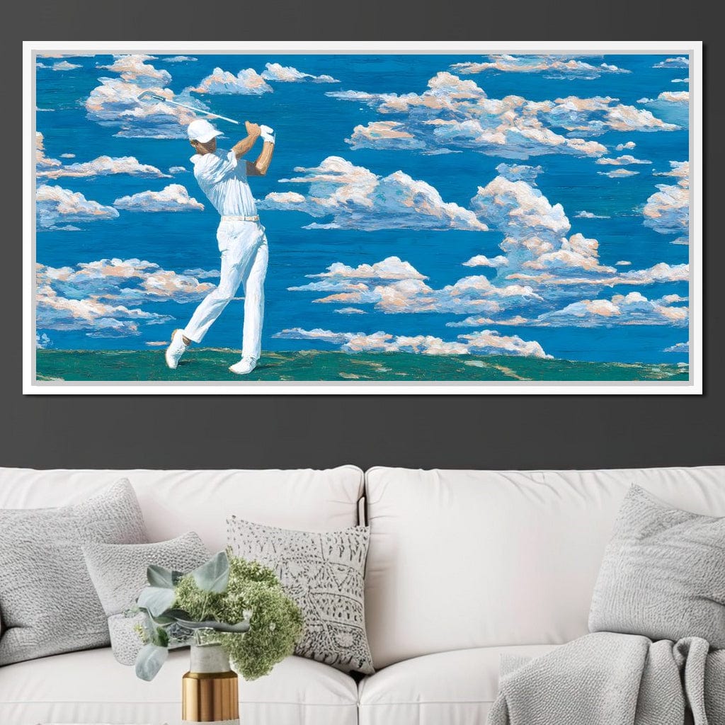 Swinging Through Dream Clouds Canvas Wall Art
