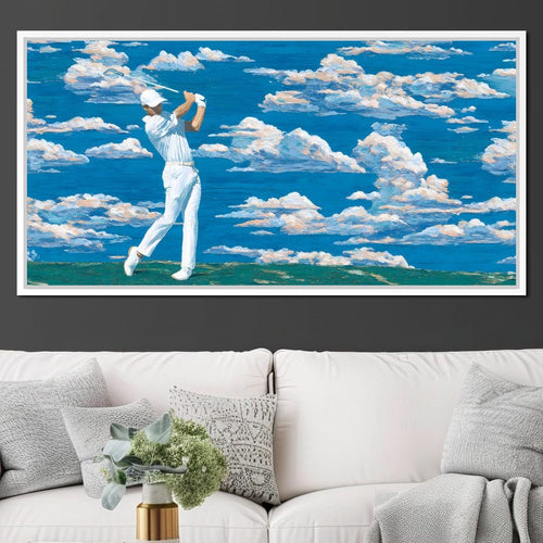 Swinging Through Dream Clouds Canvas Wall Art