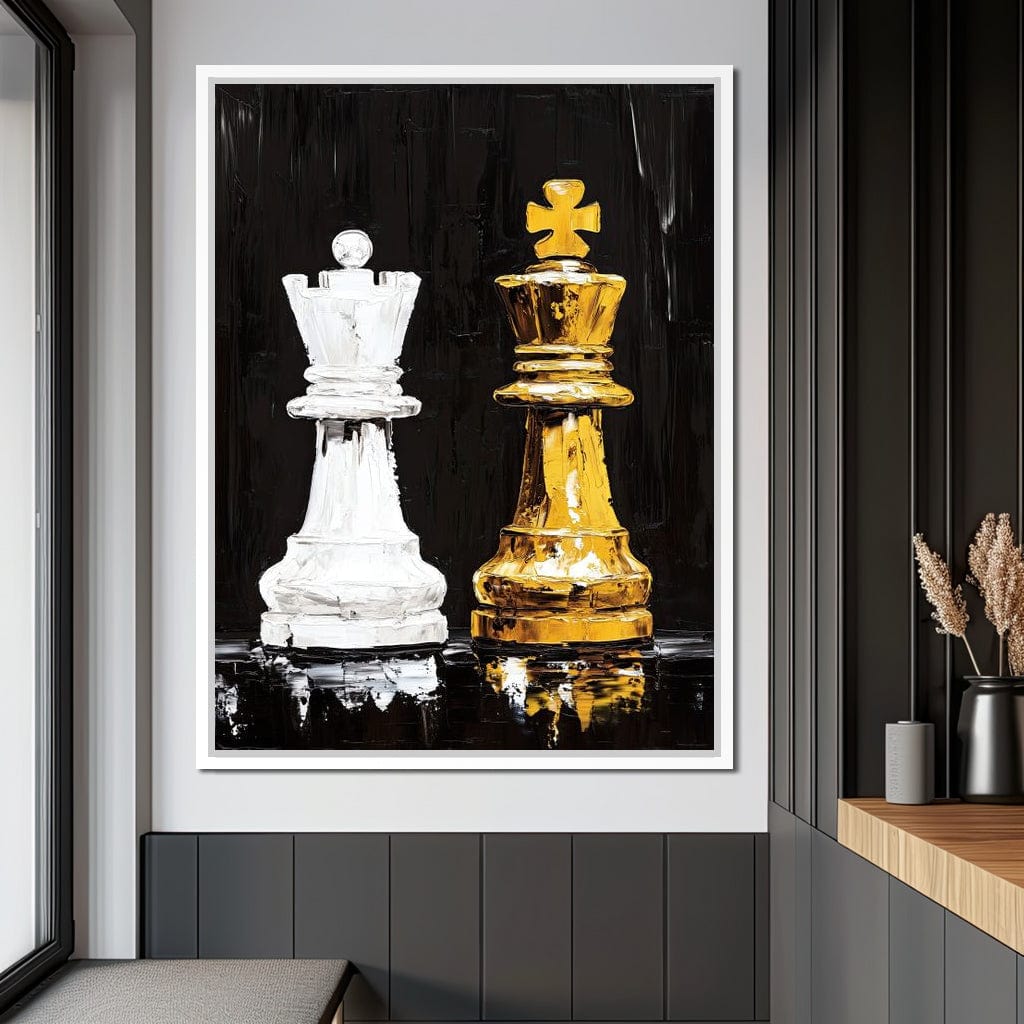 Regal Duel Monochrome Majesty Canvas Wall Art