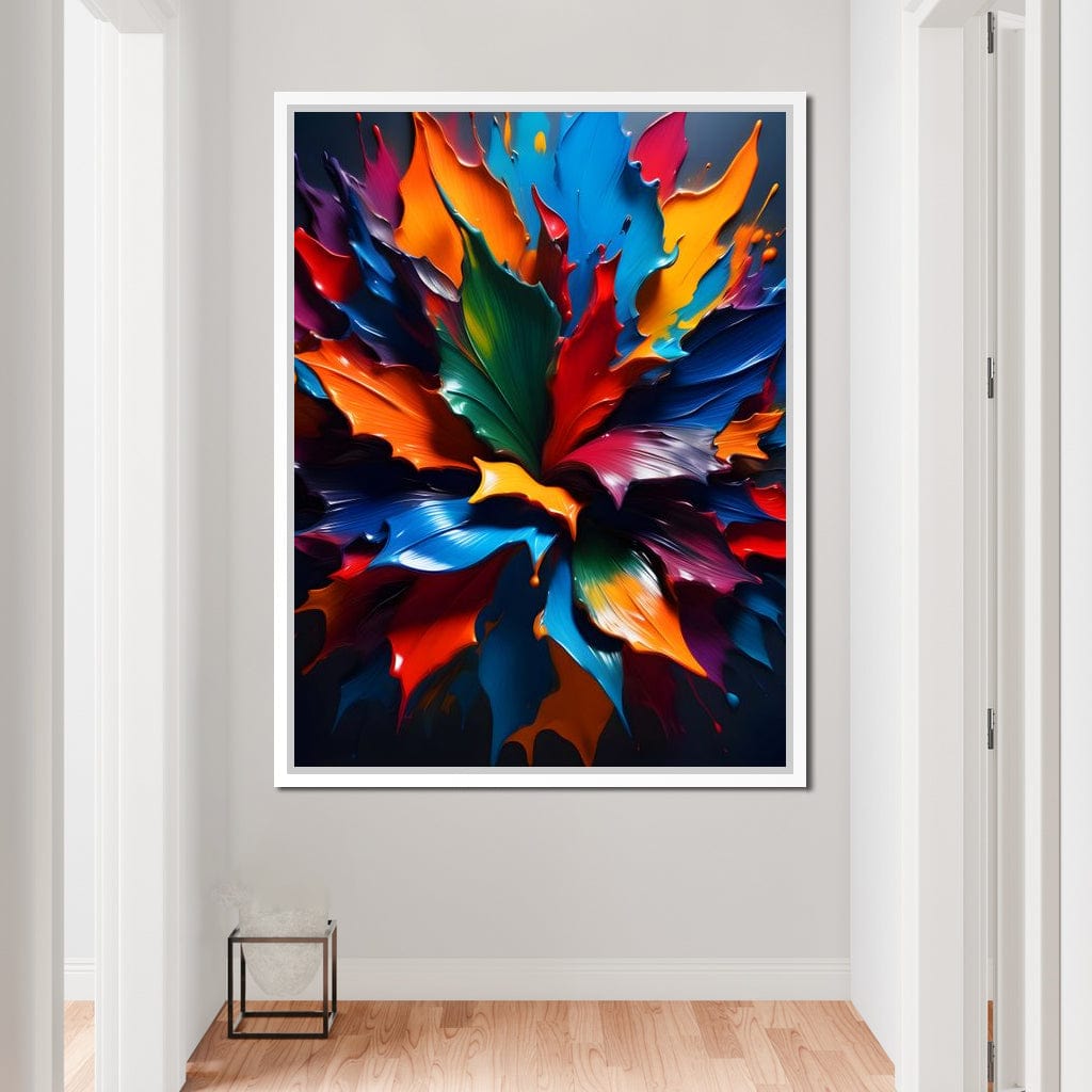 Paint Splatter Flower Canvas Wall Art