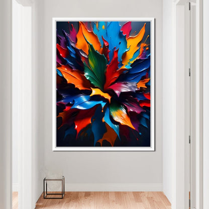 Paint Splatter Flower Canvas Wall Art