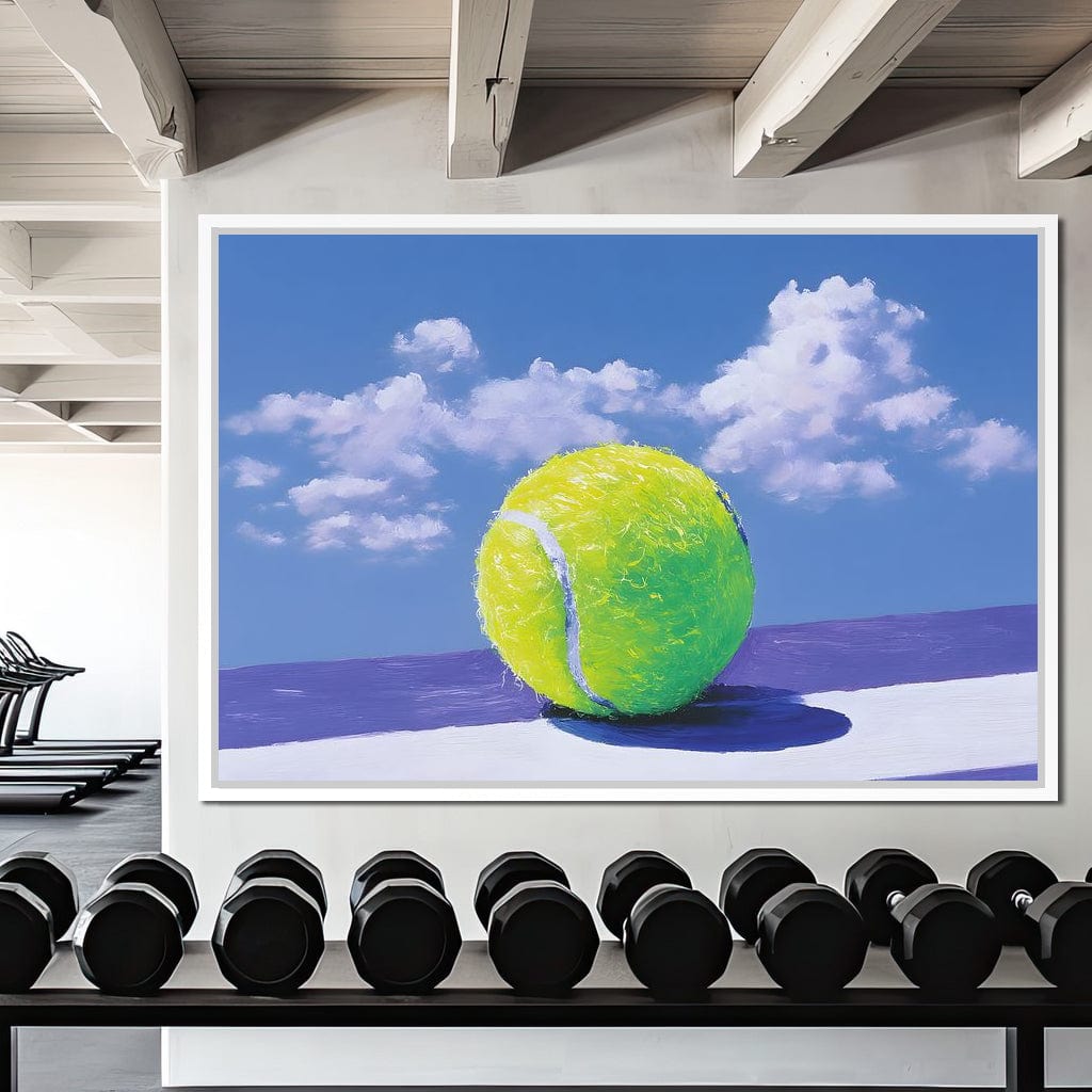 Tennis Ball Under Summer Sky Canvas Wall Art