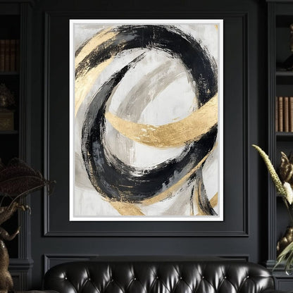 Golden Flow Rhythms Canvas Wall Art