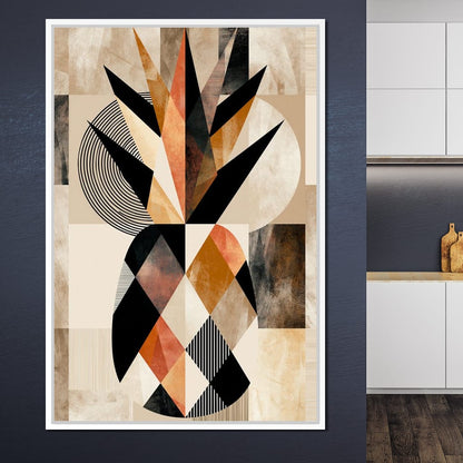 Geometric Still Life of Tropical Pineapple Canvas Wall Art