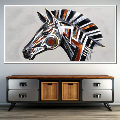 Chrome Horse Elegance Canvas Wall Art