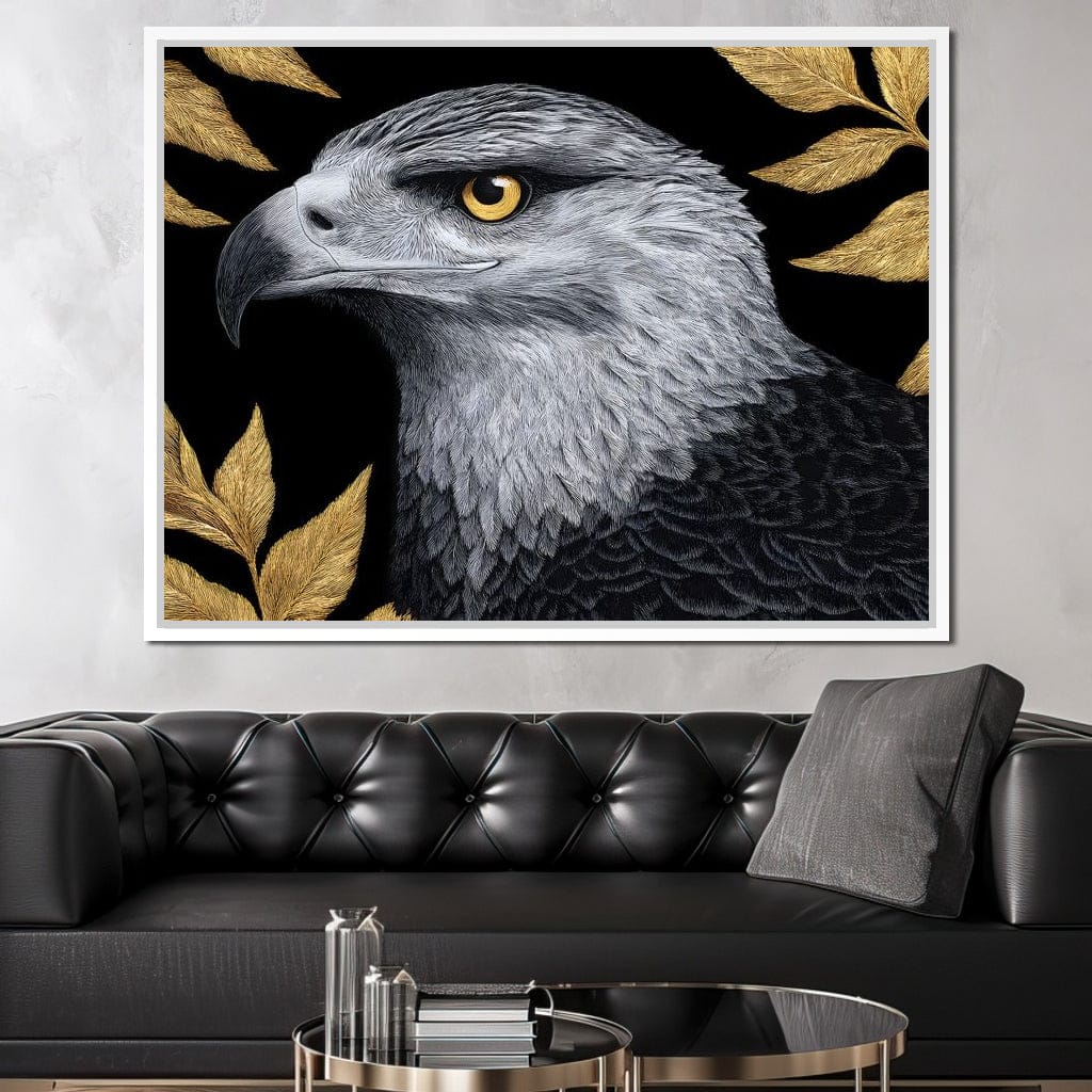 Majestic Sentinel Golden Leaves Canvas Wall Art