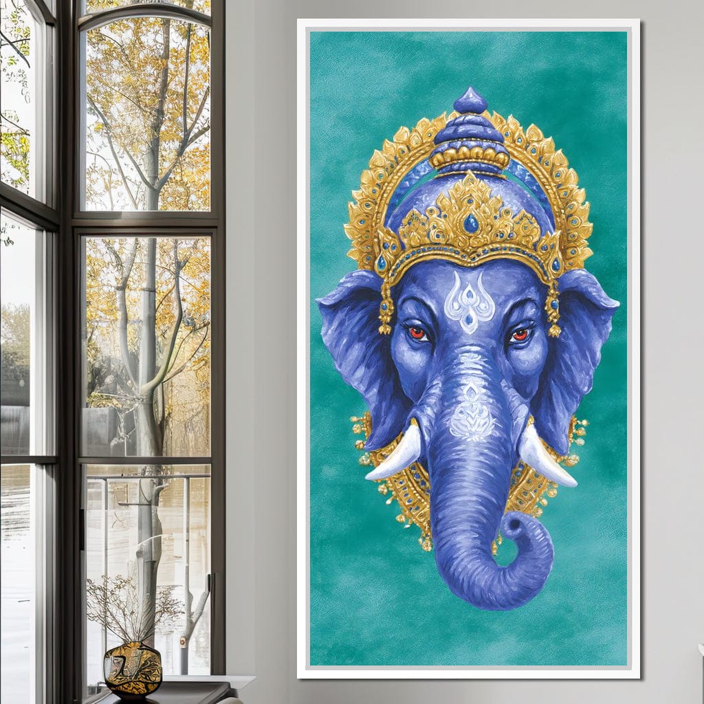 Royal Indigo Elephant Majesty Canvas Wall Art
