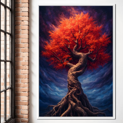 Fiery Crown of the Ancient Tree Canvas Wall Art