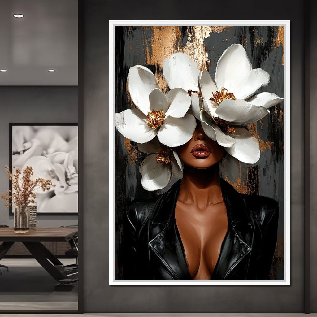 Golden Petals of Elegance Canvas Wall Art