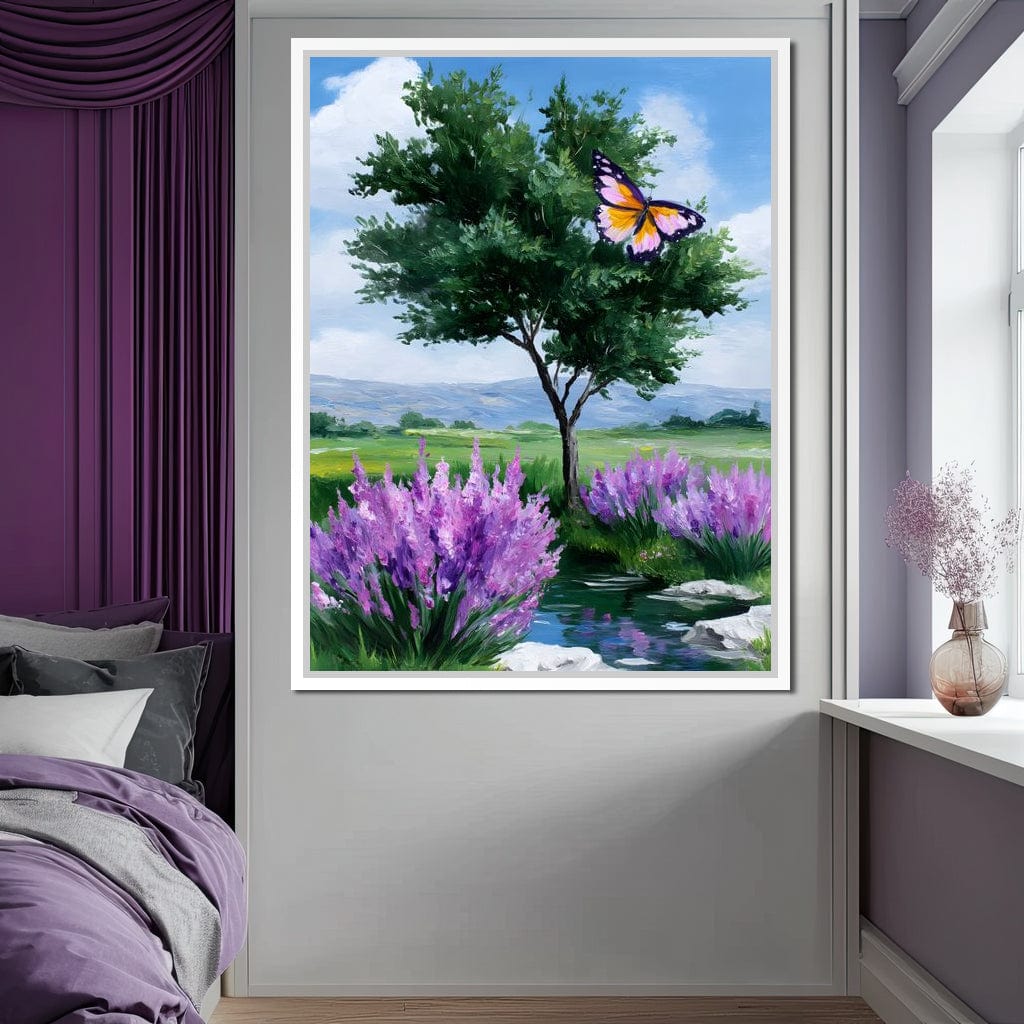Butterfly Meadow Tranquility Canvas Wall Art