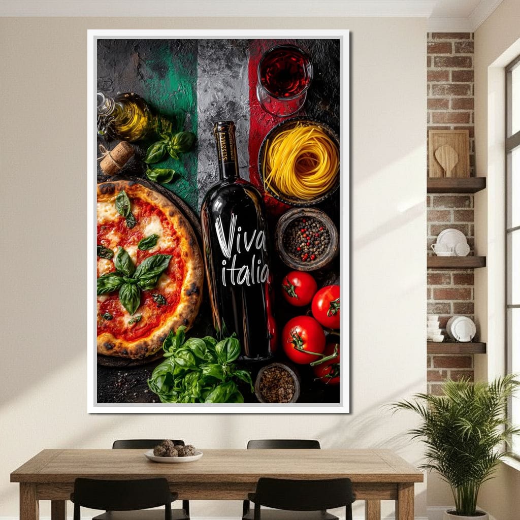 Italian Feast Still Life Canvas Wall Art