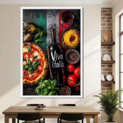 Italian Feast Still Life Canvas Wall Art