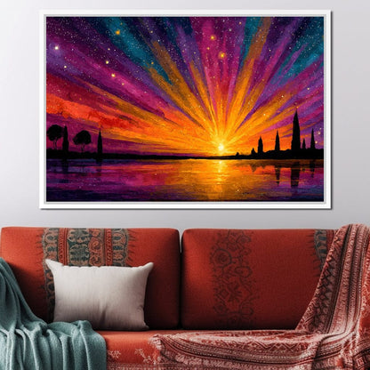 Vibrant Celestial Horizon Canvas Wall Art